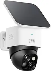 eufy Security SoloCam S340, Solar Security Cameras Wireless Outdoor, Cameras for Home Security, 360° Pan & Tilt Surveillance, No Blind Spots, 2.4 GHz Wi-Fi, No Monthly Fee, HomeBase S380 Compatible