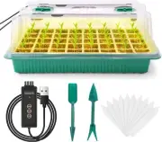 96-Cell Seed Starter Tray with Grow Light Automatic Timer Humidity Domes