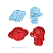 Space Cookie Elements Cutter Stamp Space Rocket Space Ship Planet Astronaut