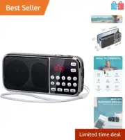 Lightweight Bluetooth Portable Radio - AM/FM Receiver with USB & TF Card Support