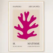 Galrie Papiers Découpés H. Matisse Art Print Pink Foliage (1955), Wood Frame, A1 60 x 84cm (23 x 33inch)