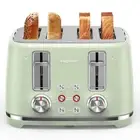 4 Slice Toaster, Extra Wide Slots, Retro Stainless Steel Toasters, 6 Browning...