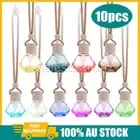 10X Car Air Freshener Diffuser Empty Glass Bottle Hanging Perfume Ornament mixed