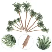 10 Pcs Plastic Palm Tree Models for Tropical Scenery DIY Projects