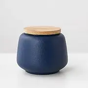 sealed lids, Chinese Style Storage Jars Tea Tins Cans,Ceramic Tea Jar with Sealed Lids for Tea Coffee Sugar,Red(Blue)