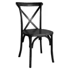 ROBYN SOLID MAPLE TIMBER STACKABLE CROSSBACK CHAIR/TIMBER SEAT BLACK COLOUR