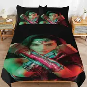 v2485 Bed Sheets Bedding Wonder Woman Bedding Sets Ultra Soft Skin-Friendly Duvet Cover 3 Piece, Cute Comforter Cover Bed Set for Boys Girls Kids ( 1