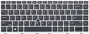 Replacement Backlight Keyboard for HP EliteBook 840 G5 840 G6 & EliteBook 745 G5 745 G6, EliteBook 840 G5 Keyboard with Pointer Silver Frame US Layout L11307-001 L14378-001