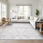 6x9 Area Rugs for Living Room Bedroom, Ultra Soft Rug Boho Machine 6x9 ft Grey