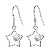 3PCS Copper Jewelry Woman Fashion Earrings Retro Long Tassel Pentagram Pop Hook Earrings