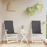 Generic Garden Highback Chair Cushions 2 pcs Anthracite 120x50x3 cm Fabric,Home & Garden,Decor,Chair & Sofa Cushions
