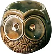 Fenteer Essential Oil Burner Tealight Holder Burner Oil Lamp Oil Warmer Ceramic Owl Furnace Scented Melter Home Ornament, Gray, Small