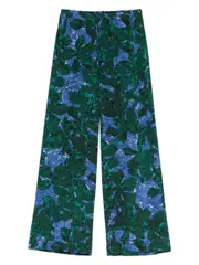 [Dries Van Noten] Dries Van Noten-Pantaloni Puvis Con Stampa Floreale In Seta-Donna 38 FR