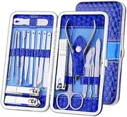 Nail Art Set, Nail Clipper Pedicure Kit, 18 Pieces Stainless Steel Nail Kit, Professional Beauty Kit, Nail Care Tools with Luxury Travel Bag/6050