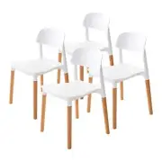 NNEDSZ 4X Retro Belloch Stackable Dining Cafe Chair WHITE