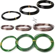 9 Rolls Bonsai Wires, Aluminum Wire,Anodized Aluminum Bonsai Training Wire,1/1.5/2.0 mm Training Wire, Bonsai Training Wire Aluminum Fastener Plants Styling Tree Pots Garden Yard Tool(3 Colors)