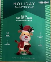 holiday living 30in pop up moose Lighted up with Clear incandescent lights