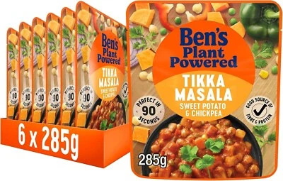 Ben’s Original Plant Powered Sweet Potato and Chickpea Tikka Masala Curry pack 6