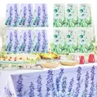 6 Pcs Spring Summer Tablecloth Floral Plastic Table Cloth Rectangular BlVfd