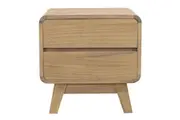 CT Providence Solid Timber 2 Drawer Bedside Table (Natural)