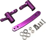 RC Car Steering Assembly RC Car Parts Solid and Stable RC 1/16 Metal Upgrade Parts for Scy 16101 16102 16103 16104, Purple