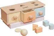 Montessori Permanent Box, 3-in-1 Montessori Toys Coin Box, Montessori Toys 6-12 Months (A)