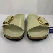 Birkenstock New w/ Box Madrid Big Buckle High Shine Ecru Leather Patent Regular