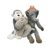 NWT Bundle of 3 Plush Dog Toys with Squeakers- Zoo Theme