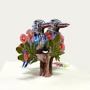 Kookaburra Couple 3D Native Bird Pop Up Card