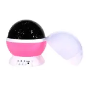 Rotating Starry Night Lamp USB LED Sleep Light - Pink - One size
