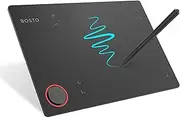 T608 Art Graphics Drawing Tablet Digital Art Creation Sketch 8 x 6 Inch with Battery-free Stylus 8 Pen 8192 Levels Pressure 4 Customizable Shortcuts Keys Dial Controller Compatible with Black