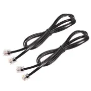 Phone Cord 3.28FT Telephone Cable Phone Line Cord RJ11 6P4C Plugs Black 2pcs