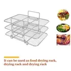1x 3 Layer Air Fryer Tray Dehydrator Rack Basket Stainless Steel StackableBaking