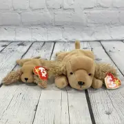 TY Beanie Babies SPUNKY Cocker Spaniel 1 Beanie Baby & 1 McDonald's Teenie Lot 2