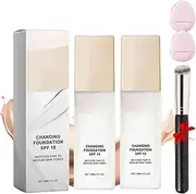 2Pcs Color Changing Magic Foundation,Magical Color Changing Foundation,Long Lasting Moisturizing Bb Cream Makeup,All Day Flawless Bb Cream,For All Skin