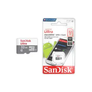 SanDisk Ultra microSD UHS-I 記憶卡 32G 64G 100MB/s 白灰卡 SD卡 SD01