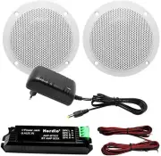 Herdio 2X4" Home Marine Bluetooth Ceiling Speakers Stereo Receiver Amplifier Box