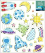 Glow Stickers Spaceman and Planet Glow In The Dark Stickers Cute Spaceship