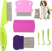 Pet Detangling Grooming Comb, Pet Grooming Comb - Detangling Comb for Pet Grooming, 7 Pieces - Anti-Stain Comb for a