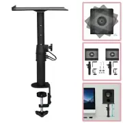 Pair Universal Clamp On Desktop Speaker Stand Holder Mount Height-Adjustable