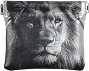 [YXYZRMY] PU Leather Squeeze Coin Purse Lion Crown Black, Coin Pouch Change Holder for Women Men, Mini Portable Cosmetic Bags for Women, Multi-colored, one size, Multi-style, Multi-colored, one size