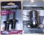 Farberware Classic Series Set of 2 Wine Savers & Stainless Champagne Saver NEW!