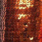 Deep Orange Metallic Sequin Trim 6mm 1/4" wide stitched, strung by the yard 15'