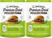 Meat Shredz Premium Dried Pulled Pork Black Pepper Flavor 2 Pack