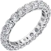 [Amazon Essentials] Platinum-Plated Sterling Silver Swarovski Zirconia All-Around Ring