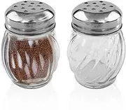 1st Choice Salt and Pepper Shakers with Stainless Tops Set of 2 (Chesse Shakers)