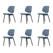 Familand Dinging Chairs Set of 6 Padded Seat Kitchen Living Room Chair Corduroy in Blue