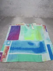 Chico'S Shirt Womens Small Poncho Multicolor Linen NEW
