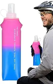 Running Soft Flask - Hydration Flask | 500ml Soft TPU Water Bottle Folding, Handheld with Easy Open Lid, Fits Hydration Backpacks for Cycling Climbing
