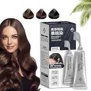 Xusheng Black Fruit Dyeing Cream, Permanent Hair Dye, Black Fruit Dyeing Cream with Comb, Temporary Hair Dye for Gray Hair Coverage, Plant Extract Hair Dye Essence (Natural black)